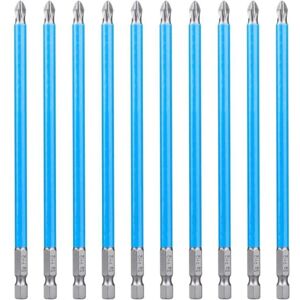 CYSLMUK 10Pcs 150mm PH2 Cross Screwdriver Bits Phillips Impact Screwdriver Bit S2 Steel Hex Shank Anti-Slip Screw Driver Bits for Electric Drill Screwdriver CYSLMUK 10Pcs 150mm PH2 Cross Screwdriver Bits Phillips Impact Screwdriver Bit S2 Steel Hex Shank Anti-Slip Screw Driver Bits for Electric Drill Screwdriver