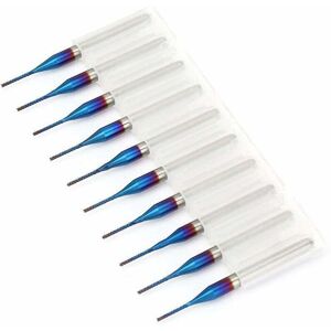 SNQ 10pcs Blue Coated Tungsten Carbide Cone Milling Cutters for SCM Printed Circuit Board Engraving Machine (0.8mm) SNQ 10pcs Blue Coated Tungsten Carbide Cone Milling Cutters for SCM Printed Circuit Board Engraving Machine (0.8mm)