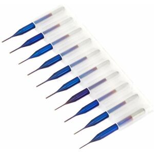 SNQ 10pcs Carbide Cone Milling Cutters, Blue Coated Tungsten Carbide Countersink Drill Bits for SCM Printed Circuit Board Engraving Machine (0.6mm) SNQ 10pcs Carbide Cone Milling Cutters, Blue Coated Tungsten Carbide Countersink Drill Bits for SCM Printed Circuit Board Engraving Machine (0.6mm)