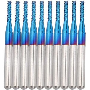Tlily - 10pcs Carbide Router Cutting Bit Blue Corn End Mill Engraving Bit for cnc pcb Machinery 1.8mm Tlily - 10pcs Carbide Router Cutting Bit Blue Corn End Mill Engraving Bit for cnc pcb Machinery 1.8mm
