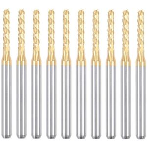 Tlily - 10PCS Titanium Coat Carbide End Mill Engraving Milling Cutter cnc Router Bits for pcb Machine, 1/8 Inch Shank-2Mm Tlily - 10PCS Titanium Coat Carbide End Mill Engraving Milling Cutter cnc Router Bits for pcb Machine, 1/8 Inch Shank-2Mm