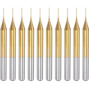 Tlily - 10PCS Titanium Coat Carbide End Mill Engraving Milling Cutter cnc Router Bits for pcb Machine, 1/8 Inch Shank-0.4Mm Tlily - 10PCS Titanium Coat Carbide End Mill Engraving Milling Cutter cnc Router Bits for pcb Machine, 1/8 Inch Shank-0.4Mm