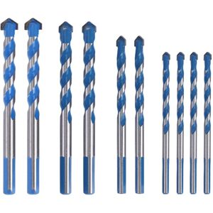 TLILY 10Pcs Tungsten Carbide Masonry Drill Bit Set for Metal Steel Porcelain Ceramic Tile Concrete Brick Plastic Wood (6 8 10 12mm) TLILY 10Pcs Tungsten Carbide Masonry Drill Bit Set for Metal Steel Porcelain Ceramic Tile Concrete Brick Plastic Wood (6 8 10 12mm)