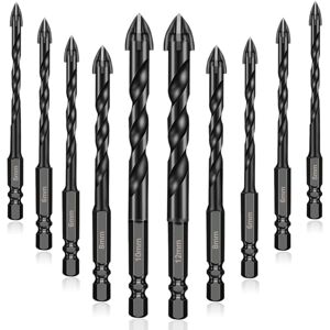 MEMKEY 10pcs Carbide Masonry Drill Bits, Glass Tile Drill Bits for Porcelain, Tile, Concrete, Brick Walls, Glass, Mirror, Plastic and Wood MEMKEY 10pcs Carbide Masonry Drill Bits, Glass Tile Drill Bits for Porcelain, Tile, Concrete, Brick Walls, Glass, Mirror, Plastic and Wood