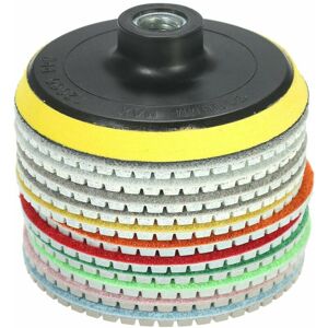 Dewdat - 11pcs 4inch Diamond Wet Polishing Pads Grinding Disc+1pc Backing Pad for Granite Marble Stone Ceramic Tile Concrete Dewdat - 11pcs 4inch Diamond Wet Polishing Pads Grinding Disc+1pc Backing Pad for Granite Marble Stone Ceramic Tile Concrete