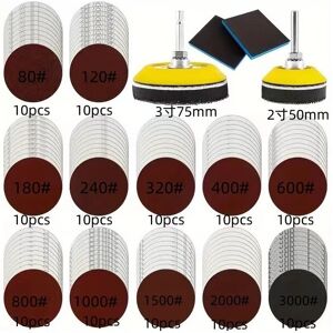 IKODM 120 Pcs Sanding Discs, 50mm 75mm Pad with Attachment Sandpaper, 80 120 180 240 320 480 600 800 1000 1200 1500 3000 for Car, Metal and Wood IKODM 120 Pcs Sanding Discs, 50mm 75mm Pad with Attachment Sandpaper, 80 120 180 240 320 480 600 800 1000 1200 1500 3000 for Car, Metal and Wood