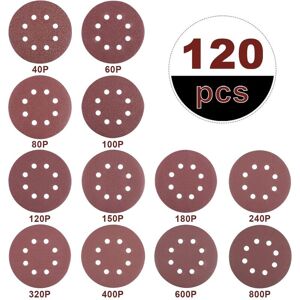 IKODM 120X Sanding Discs 125mm Sanding Discs for Circular Sander Grit Sandpaper, 40/60/80/100/ 120/150/180/240/ 320/400/600/800, 8 Holes, for Sanding, IKODM 120X Sanding Discs 125mm Sanding Discs for Circular Sander Grit Sandpaper, 40/60/80/100/ 120/150/180/240/ 320/400/600/800, 8 Holes, for Sanding,