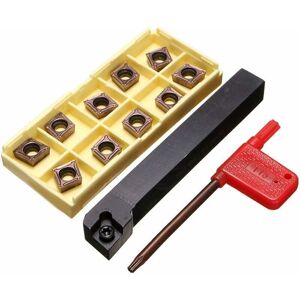 TEHTUY 12x100mm Lathe Tool Holder with 10 CCMT09T304-PM Carbide Inserts and 1 Instruction Manual TEHTUY 12x100mm Lathe Tool Holder with 10 CCMT09T304-PM Carbide Inserts and 1 Instruction Manual