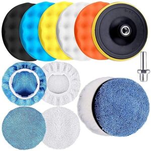 MEMKEY 13 pieces polishing sponge 5'/150 mm polishing pad wool polishing with adapter for car polishing MEMKEY 13 pieces polishing sponge 5'/150 mm polishing pad wool polishing with adapter for car polishing