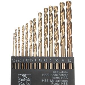 Aougo - 13pcs M35 hss Cobalt Gold hss Twist Drill Bit Set for Metric High Speed Drills 1.5mm - 6.5mm for Drilling Stainless Steel and Metal Aougo - 13pcs M35 hss Cobalt Gold hss Twist Drill Bit Set for Metric High Speed Drills 1.5mm - 6.5mm for Drilling Stainless Steel and Metal