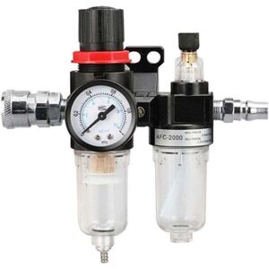 TEHTUY 1/4" Compressed Air Filter Regulator Pressure Moisture Trap Oil Water Lubricator Separator Reducer Compressor Pneumatic Gas Gauge Connector TEHTUY 1/4" Compressed Air Filter Regulator Pressure Moisture Trap Oil Water Lubricator Separator Reducer Compressor Pneumatic Gas Gauge Connector
