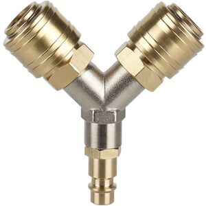 TEHTUY 1/4" Compressed Air Fitting, Brass Compressed Air Distributor, Euro 3-Way Quick Release, Pneumatic Accessories for Compressor Air Hose TEHTUY 1/4" Compressed Air Fitting, Brass Compressed Air Distributor, Euro 3-Way Quick Release, Pneumatic Accessories for Compressor Air Hose
