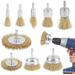 MUMU 1/4 inch wire brush set, round grinding brush with 1/4 inch drill brush set grinder for screwdriver drills for cleaning metal wood for removing rust MUMU 1/4 inch wire brush set, round grinding brush with 1/4 inch drill brush set grinder for screwdriver drills for cleaning metal wood for removing rust