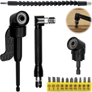 GOTRAYS 14 Pcs Right Angle Drill Bits Extension Kit, 2 105° Drill Angle Driver, 1 Flexible Drill Bit Extension, 1 L-Shaped Wrench, 10 Short Screwdriver Bits GOTRAYS 14 Pcs Right Angle Drill Bits Extension Kit, 2 105° Drill Angle Driver, 1 Flexible Drill Bit Extension, 1 L-Shaped Wrench, 10 Short Screwdriver Bits