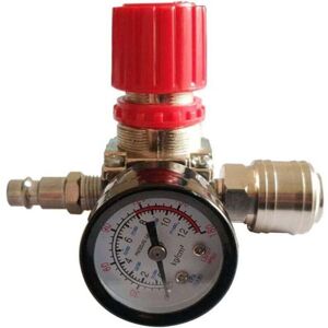 COOCHEER 1/4" pressure regulator for air compressors, pneumatic pressure regulating valve with 180 psi and 12 bar connection (three-way valve) COOCHEER 1/4" pressure regulator for air compressors, pneumatic pressure regulating valve with 180 psi and 12 bar connection (three-way valve)