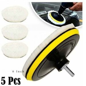 SJQKA 150mm wool polishing pads, polishing discs, polishing sponge pads, car polishing set with M14 connecting rod for polishing, sanding, and waxing cars SJQKA 150mm wool polishing pads, polishing discs, polishing sponge pads, car polishing set with M14 connecting rod for polishing, sanding, and waxing cars