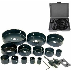 Gotrays - 16 Piece Construction Hole Saw Set 19-127mm for Wood Metal Plasterboard Gotrays - 16 Piece Construction Hole Saw Set 19-127mm for Wood Metal Plasterboard