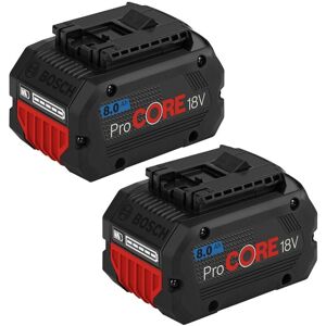 2 X Bosch 1600A016GK ProCORE GBA 18v 8.0Ah Lithium Ion Battery Cordless 2 X Bosch 1600A016GK ProCORE GBA 18v 8.0Ah Lithium Ion Battery Cordless