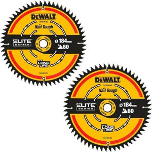 Dewalt - 2 x DT1670 elite extreme Cordless Mitre Saw Blade DCS365 184mm 60 Tooth Dewalt - 2 x DT1670 elite extreme Cordless Mitre Saw Blade DCS365 184mm 60 Tooth