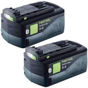 2 x Festool 577660 18V 5.0Ah Lithium Battery BP18 5Ah AirStream Bluetooth Pack 2 x Festool 577660 18V 5.0Ah Lithium Battery BP18 5Ah AirStream Bluetooth Pack
