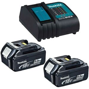 Makita - 2 x Genuine 18V 5.0Ah lxt Lithium Battery BL1850 + DC18SD 240v Charger Makita - 2 x Genuine 18V 5.0Ah lxt Lithium Battery BL1850 + DC18SD 240v Charger