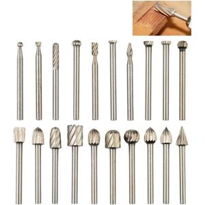 ANPVIZ 20-Piece Rotary Burr Set, Tungsten Carbide Burrs, Dremel Router Bits with 3mm Shank for DIY Woodworking, Carving, Engraving, Drilling ANPVIZ 20-Piece Rotary Burr Set, Tungsten Carbide Burrs, Dremel Router Bits with 3mm Shank for DIY Woodworking, Carving, Engraving, Drilling