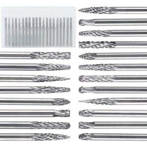 Linghhang - 20 Pieces Double Cut Burr Set 3mm,(3 x 3) Tungsten Carbide Rotary File for Wood and Stone Carving and Cleaning Burrs and Welds Linghhang - 20 Pieces Double Cut Burr Set 3mm,(3 x 3) Tungsten Carbide Rotary File for Wood and Stone Carving and Cleaning Burrs and Welds