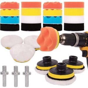 MCBOSON 25PCS Car Polishing Kit - Polishing Pad for M10/M14 Drill, Cordless Screwdriver and Polishing Machines - Different Levels of Softness, TRIMEC MCBOSON 25PCS Car Polishing Kit - Polishing Pad for M10/M14 Drill, Cordless Screwdriver and Polishing Machines - Different Levels of Softness, TRIMEC