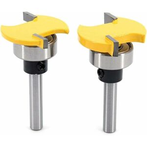 HOOPZI 2Pcs 6mm Shank Top Bearing End Mill Bit, Circular Grooving Cutter, Woodworking Milling Cutter HOOPZI 2Pcs 6mm Shank Top Bearing End Mill Bit, Circular Grooving Cutter, Woodworking Milling Cutter