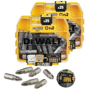 Dewalt - 2X 25 Piece PZ2 Standard Tic Tac Pozi Screwdriver Bit Set Flex Tough Case Dewalt - 2X 25 Piece PZ2 Standard Tic Tac Pozi Screwdriver Bit Set Flex Tough Case