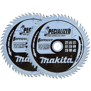 2x Makita B-57320 165mm x 20mm 56 Teeth Efficut Cordless Plunge Saw Blade DSP600 2x Makita B-57320 165mm x 20mm 56 Teeth Efficut Cordless Plunge Saw Blade DSP600