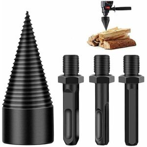 Linghhang - Square with 3 shanks, wood splitting drill bit, cone drill bit, wood splitting drill bit 42mm, durable splitting screw cone wood grinding Linghhang - Square with 3 shanks, wood splitting drill bit, cone drill bit, wood splitting drill bit 42mm, durable splitting screw cone wood grinding