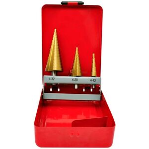 vidaXL 3-Piece HSS Step Drill Set Titanium Coated - Drill Set vidaXL 3-Piece HSS Step Drill Set Titanium Coated - Drill Set