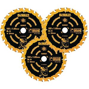 Dewalt - 3 x DT10300 Circular Saw Blades 165 x 20 x 24T Extreme Framing DWE550 Dewalt - 3 x DT10300 Circular Saw Blades 165 x 20 x 24T Extreme Framing DWE550