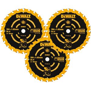 3 x Dewalt DT10302 Circular Saw Blades 184 x 16 x 24T Extreme Framing DWE560 3 x Dewalt DT10302 Circular Saw Blades 184 x 16 x 24T Extreme Framing DWE560