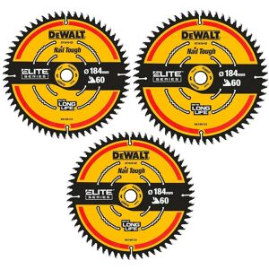 3 x Dewalt DT1670 ELITE EXTREME Cordless Mitre Saw Blade DCS365 184mm 60 Tooth 3 x Dewalt DT1670 ELITE EXTREME Cordless Mitre Saw Blade DCS365 184mm 60 Tooth