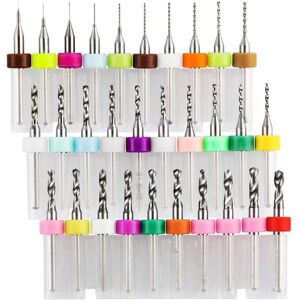 TLILY 30Pcs PCB Drill Bits Set, 0.1mm-3.0mm, 1/8 Inch Shank Spiral Flute CNC Router for Print Circuit Board Engraving TLILY 30Pcs PCB Drill Bits Set, 0.1mm-3.0mm, 1/8 Inch Shank Spiral Flute CNC Router for Print Circuit Board Engraving