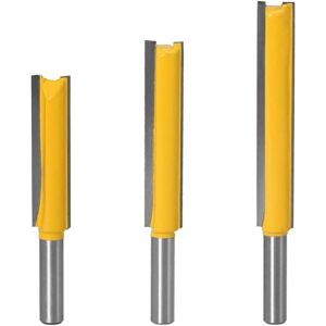 Tinor - 3pcs 8mm Flush Trim Router Bits Extra Long Carbide Router Bits Wood Milling Cutter Woodworking Tool Cutter Blade 50mm 63mm 76mm Tinor - 3pcs 8mm Flush Trim Router Bits Extra Long Carbide Router Bits Wood Milling Cutter Woodworking Tool Cutter Blade 50mm 63mm 76mm