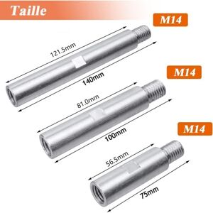TORMATOR 3PCS Aluminum Alloy Angle Grinder Extension Rod M14 Angle Grinder Extension 75mm 100mm 140mm Lever M14 Thread Adapter for Polishing and Grinding Tools TORMATOR 3PCS Aluminum Alloy Angle Grinder Extension Rod M14 Angle Grinder Extension 75mm 100mm 140mm Lever M14 Thread Adapter for Polishing and Grinding Tools