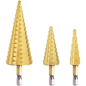 WOIYIC 3PCS Metal Step Drill Bit, 4-12/20/32mm Metal Step Drill Bit Triangle Conical Titanium, Hexagon Shank Step Drill Bit for Screwdriver on Metal Steel, WOIYIC 3PCS Metal Step Drill Bit, 4-12/20/32mm Metal Step Drill Bit Triangle Conical Titanium, Hexagon Shank Step Drill Bit for Screwdriver on Metal Steel,