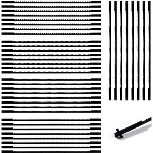 SNQ 40 Pieces Scroll Saw Blades, 10/15/18/20/24 Teeth Scroll Saw Accessories, Steel, Carbon Steel Saw Blades for Wood, Plastic, Foam, Soft Metals SNQ 40 Pieces Scroll Saw Blades, 10/15/18/20/24 Teeth Scroll Saw Accessories, Steel, Carbon Steel Saw Blades for Wood, Plastic, Foam, Soft Metals