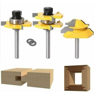 45 Degree Mitre Cutter + Tongue & Groove Drill Bit, Woodworking Router Bit for Carpentry Tools (1/4 Inch (6.35mm)) MUMU 45 Degree Mitre Cutter + Tongue & Groove Drill Bit, Woodworking Router Bit for Carpentry Tools (1/4 Inch (6.35mm)) MUMU