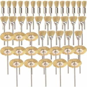TEHTUY 45-Piece Brass Brushes, Wire Brush, Dremel Wire Brush, Proxxon Polishing Kit, Steel Brushes, Polishing Discs, Round Brush, Disc Shank Ø 3.17 mm TEHTUY 45-Piece Brass Brushes, Wire Brush, Dremel Wire Brush, Proxxon Polishing Kit, Steel Brushes, Polishing Discs, Round Brush, Disc Shank Ø 3.17 mm