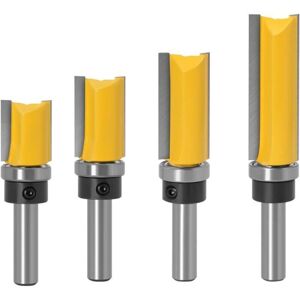 SNQ 4pcs 6mm Shank Pattern Trim Router Bits Set Template Trim Router Bits Flush Finish Pattern Router Wood Milling Cutting Tool, 12mm, 20mm, 25mm, 38mm SNQ 4pcs 6mm Shank Pattern Trim Router Bits Set Template Trim Router Bits Flush Finish Pattern Router Wood Milling Cutting Tool, 12mm, 20mm, 25mm, 38mm