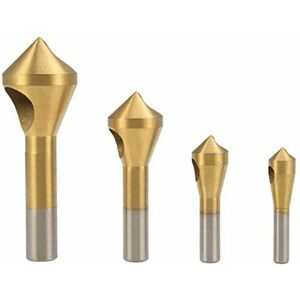 4pcs Oblique Hole Chamfering Tool 90 Degree Angle Single Hole Deburring Round Shank Drill Countersink High Speed Steel Chamfering Tool - Alwaysh 4pcs Oblique Hole Chamfering Tool 90 Degree Angle Single Hole Deburring Round Shank Drill Countersink High Speed Steel Chamfering Tool - Alwaysh