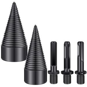 TLILY 5 Pcs Firewood Log Splitter Drill Bit,Removable Bits, Screw Cones Kindling Splitter, Splitting Bit TLILY 5 Pcs Firewood Log Splitter Drill Bit,Removable Bits, Screw Cones Kindling Splitter, Splitting Bit