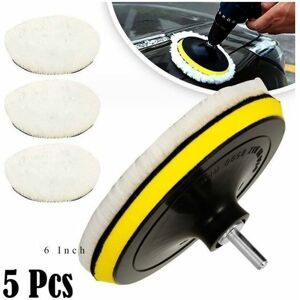 TRIMEC 5 Pièces 150mm Tampon de Polissage en Laine, Disque Polissage Éponge de Polissage Pads Kit Polissage Voiture pour avec M14 Foret pour Perceuse pour TRIMEC 5 Pièces 150mm Tampon de Polissage en Laine, Disque Polissage Éponge de Polissage Pads Kit Polissage Voiture pour avec M14 Foret pour Perceuse pour