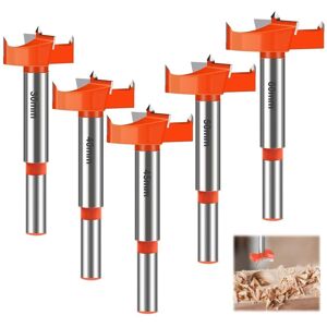 MEMKEY 5pcs Wood Drill Bits, 30/40/45/50/60mm Carbide Wood Countersink Wood Drill Bits Round Shank Drill Bit Set Drill Bit for Decorating Drawers, Furniture MEMKEY 5pcs Wood Drill Bits, 30/40/45/50/60mm Carbide Wood Countersink Wood Drill Bits Round Shank Drill Bit Set Drill Bit for Decorating Drawers, Furniture