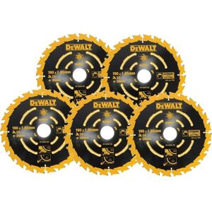 5 x Dewalt DT10304 Corded Circular Saw Blades 190 x 30mm x 24 Tooth Extreme 5 x Dewalt DT10304 Corded Circular Saw Blades 190 x 30mm x 24 Tooth Extreme