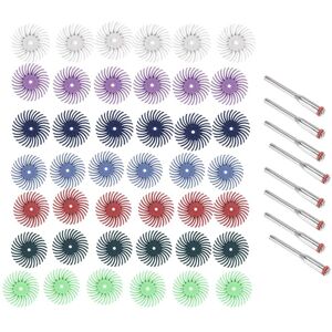 TLILY 50Pcs 1 Inch Radial Bristle Disc Kit Abrasive Brush 3mm Shank Detail Polishing Wheel for Rotary Tool Accessories TLILY 50Pcs 1 Inch Radial Bristle Disc Kit Abrasive Brush 3mm Shank Detail Polishing Wheel for Rotary Tool Accessories